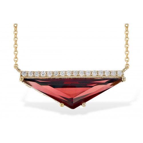 14kt yellow gold garnet necklace